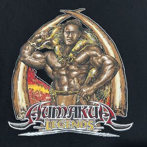 Aumakoa Legends Tank Muscle Tshirt Graphic Print Black Sz L Cotton
